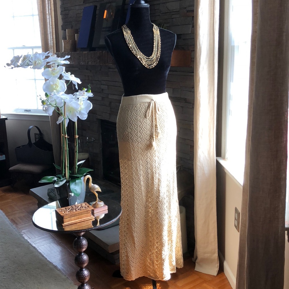 Beautiful cream crochet maxi skirt